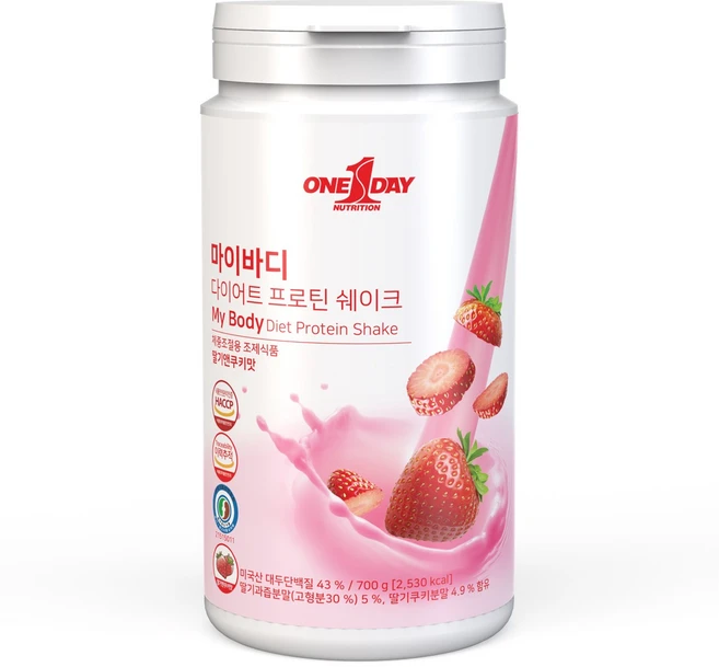원데이뉴트리션 마이바디 다이어트 프로틴 쉐이크 딸기앤쿠키맛, 700g, 1개 - 쿠팡