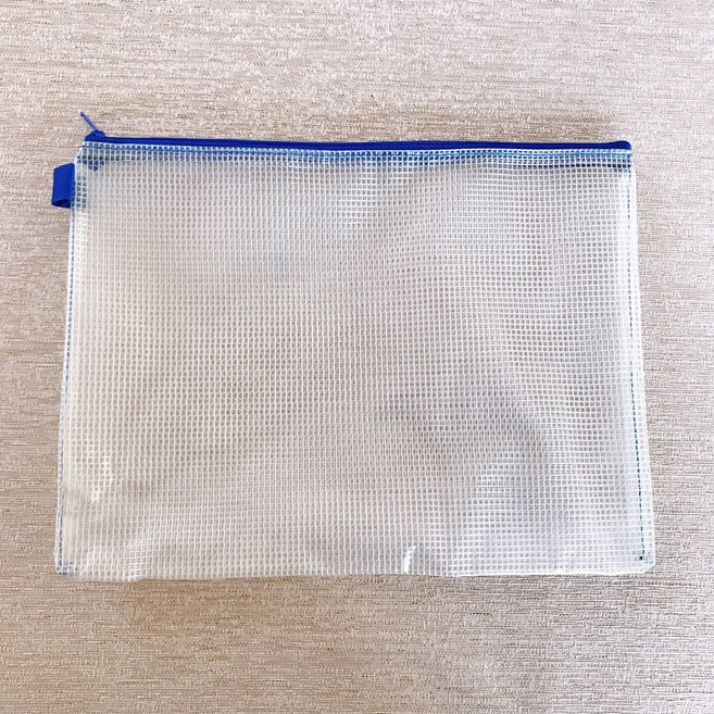 俊泉文具 網格拉鍊袋 A4防水資料袋 網格收納袋 筆袋 文件袋, 1個, A4 (34*25.5cm)