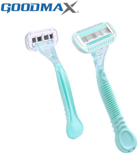 脫毛儀 四層刀片 順滑剃毛 女士手動刮毛刀, 1個, 绿色