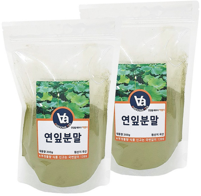 어썸티 국산 연잎 가루 분말, 300g, 2개