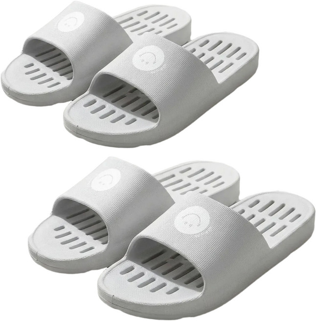 홈캉스 1+1 문에 안걸리는 욕실화 논슬립 슬리퍼, 그레이+그레이, 1개