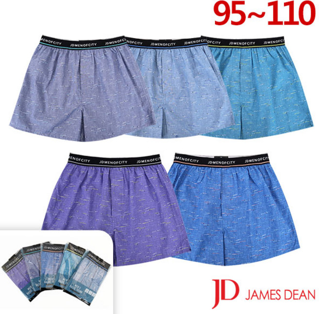 제임스딘 쾌적한순면 32수 아웃밴드 남성트렁크팬티5종 JHMTZW05 95-110
