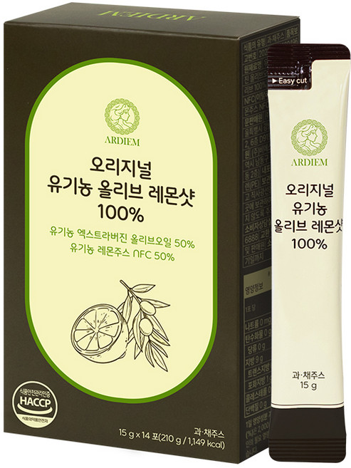 아르디엠 오리지널 유기농 올리브 레몬샷 100% 올레샷, 210g, 1박스