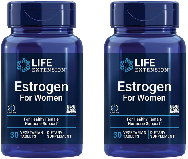 라이프익스텐션 내추럴 에스트로겐 포 피메일 베지테리안 타블렛, 30정, 2개