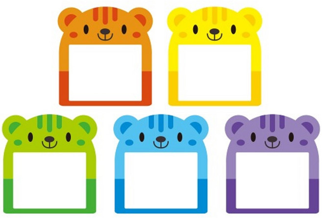 어린이집 이름표 유치원 명찰 다람쥐 멀티네임텍 (5종/1봉10개입) 리뉴얼 칼라옷핀 포함, NO.024 보라