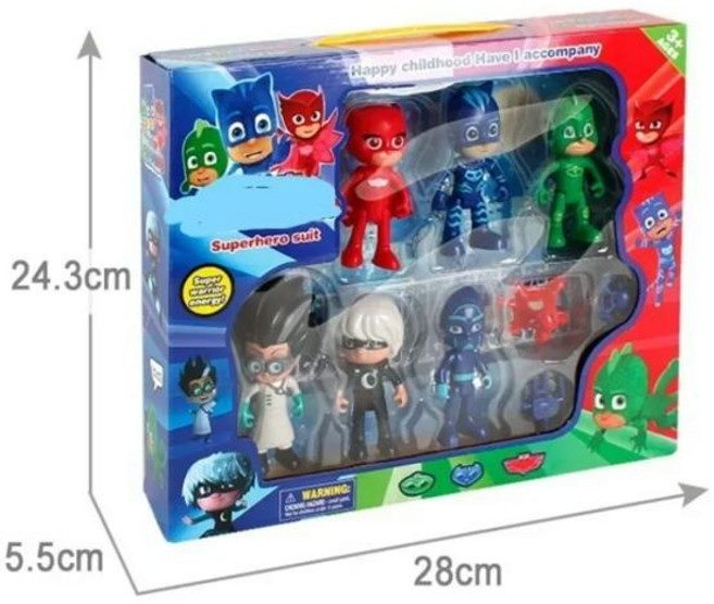 14세이상 Pj 마스크 인형 Connor Catboy Greg Gekko 클래식 영화 만화 캐릭터 애니메이션 피규어 상자 Briyhday 선물, 6pcs, 1개