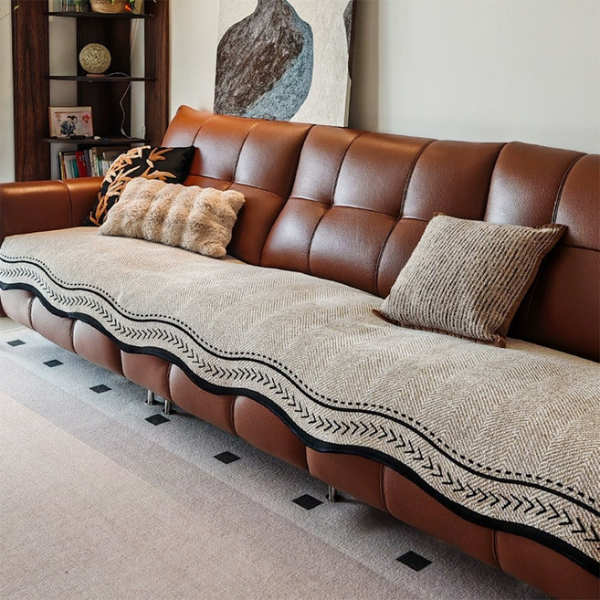 Bofung 사계절 소파패드 미끄럼 방지 이형변물결무늬 빈티지 모던