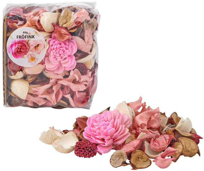 이케아 프뢰핑크 포푸리 방향제, 핑크색 꽃 핑크, 60g