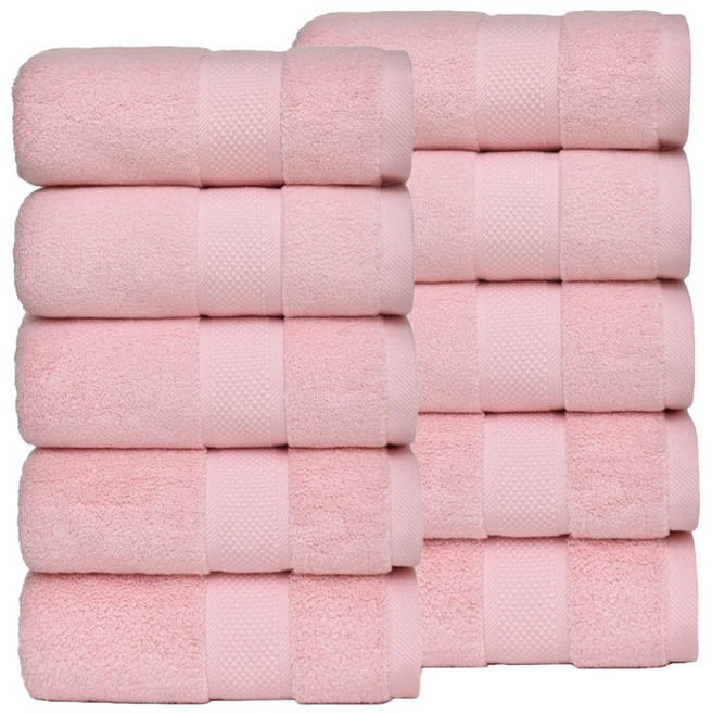 록신 명품 호텔수건 코마사 호텔 피크닉 수건 40수 코마사 데일리 타월 10종세트, 1세트, 베이비핑크
