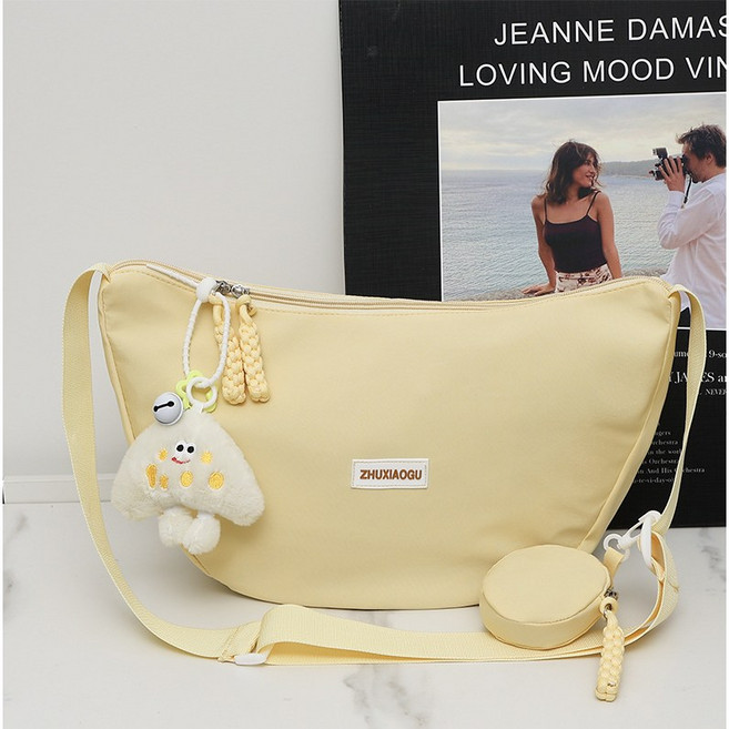 IF YOU 데일리 반달 숄더백 크로스백 파우치 세트 키링 포함 남녀공용 가방