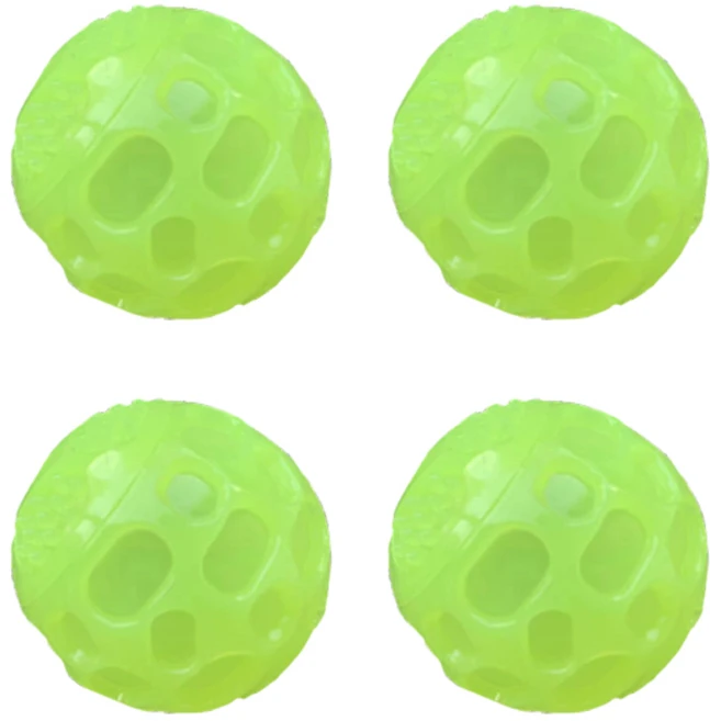 웨버몰 강아지 TPR 삑삑이 터그볼 발광 강아지공 장난감 4개입, 1세트, 형광 - 쿠팡