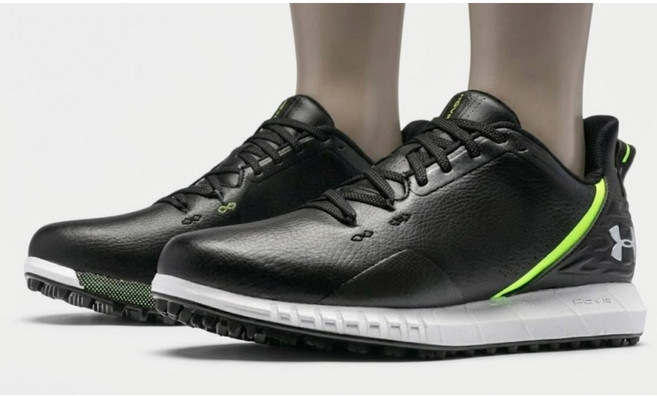 [언더아머_스포츠] 기능성 방수 골프화 Black 남성 HOVR 쿠셔닝 스파이크리스 와이드(E) 골프슈즈 TM3025079 GOLF Shoes