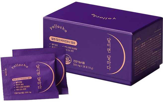 얄라차 맛있는 포도맛 츄어블 철분제 달이면 달마다, 14g, 1개