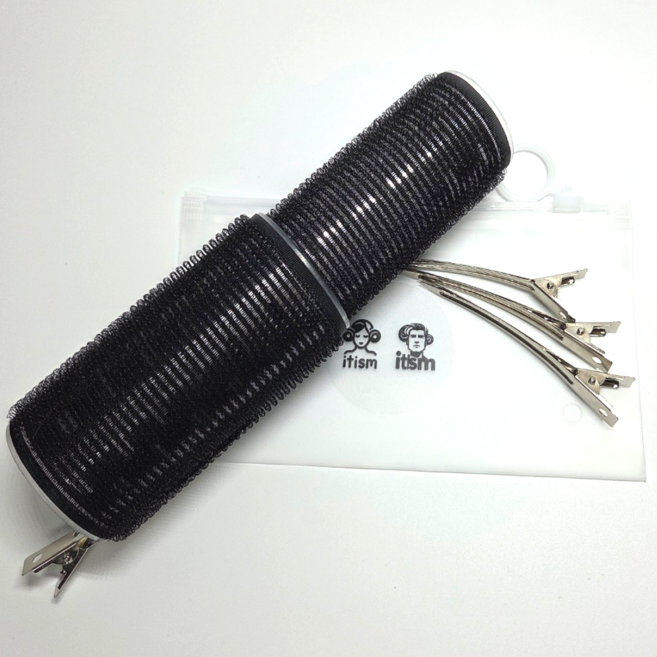 잇즘 시그니처 앞머리 열전도 헤어롤 대형 2종 세트, 1세트, 블랙