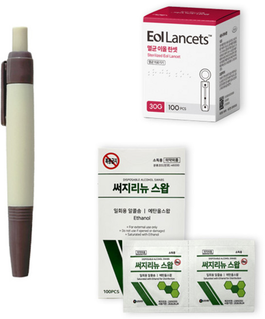 MedAll 사혈기 세트, PVC+침100+알콜솜100, 1세트