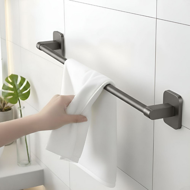 도토리컴퍼니 수건걸이 부착식 욕실 타올걸이, 1개, 그레이