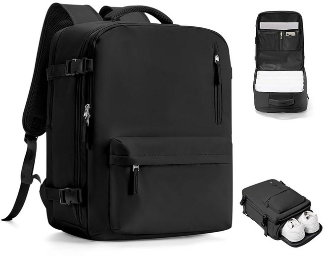 VGCUB 대형 여행 작업 비즈니스 백팩 기내용 승인 노트북 백팩 여성용 남성용 Mochila de Viaje 블랙. 대형 라지, XL, 블랙