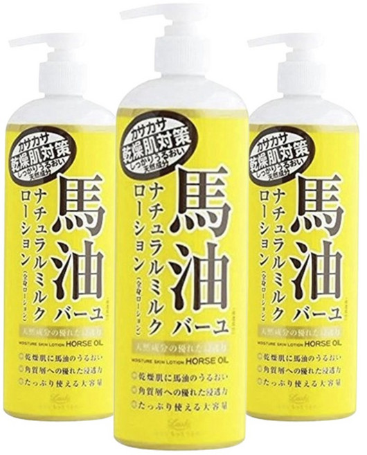 Loshi 마유 내추럴 밀크 로션, 3개, 485ml