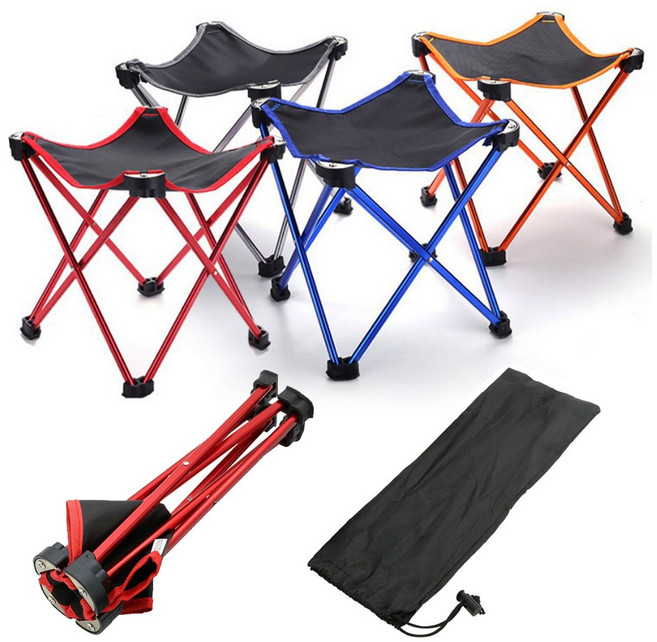 초경량 접이식 사각 캠핑의자 낚시 등산 미니의자 휴대용의자 간이의자, 블루, 1개