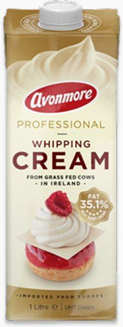 에이본모어 프로페셔널 휘핑크림 (동물성/조지방 35.1%) 냉장 아이스박스포함, 1개, 1L