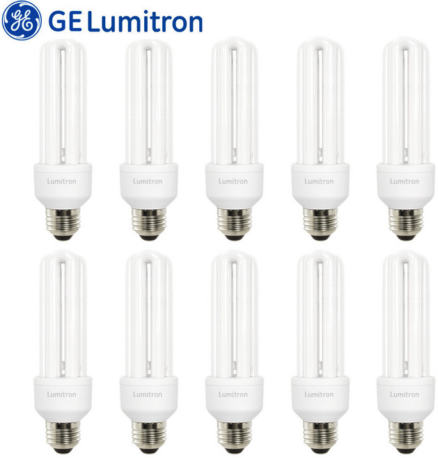 GE루미트론 삼파장전구 25W E26전구 X 10개입 주광색(하얀빛), 주광색, 10개