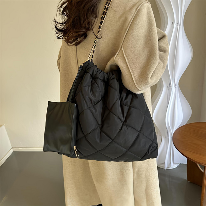 소울린느 퀼팅 구름백 체인 숄더백 + 파우치 (5colors)