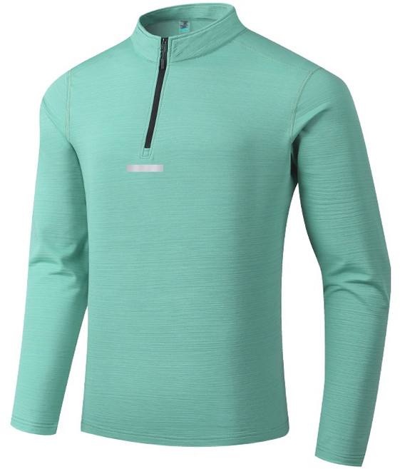 男款冰絲速乾長袖上衣 運動涼感排汗衫 半拉鍊立領設計 多色可選