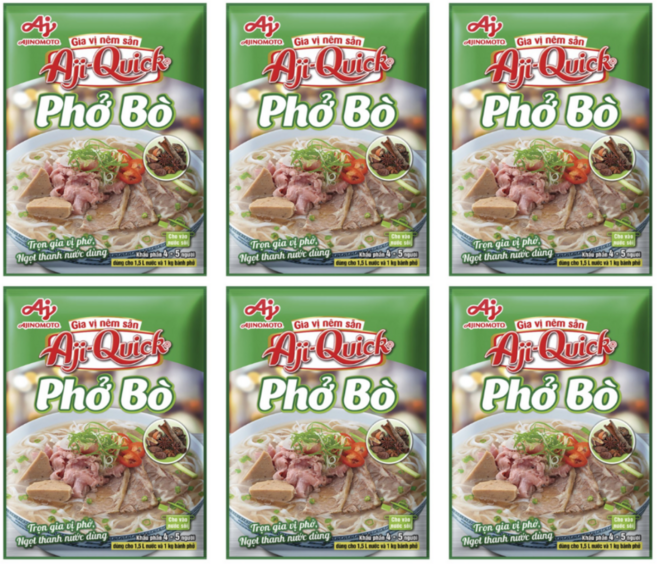 아지노모토 베트남 PHO BO 쌀국수 양념 조미료, 6개, 57g