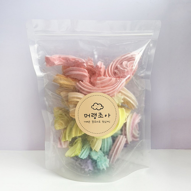 뿌셔머랭쿠키 대용량지퍼백 머랭조아 팜스마일, 100g, 1개