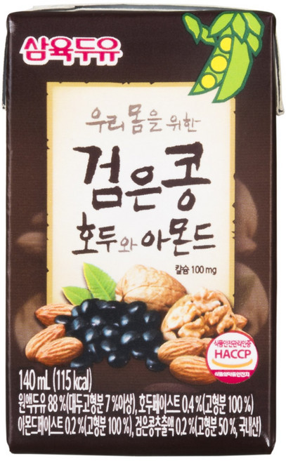 삼육두유 검은콩 호두와 아몬드, 140ml, 24개