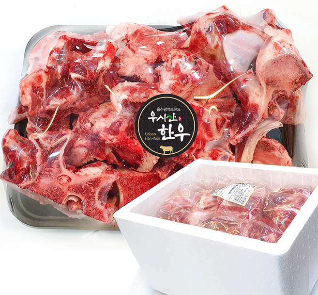 [당일출고] 한성미트뱅크 한우 1등급 사골 잡뼈 갈비뼈 몸보신 소고기 우시산한우 냉동, 한우 잡뼈 10kg, 1개