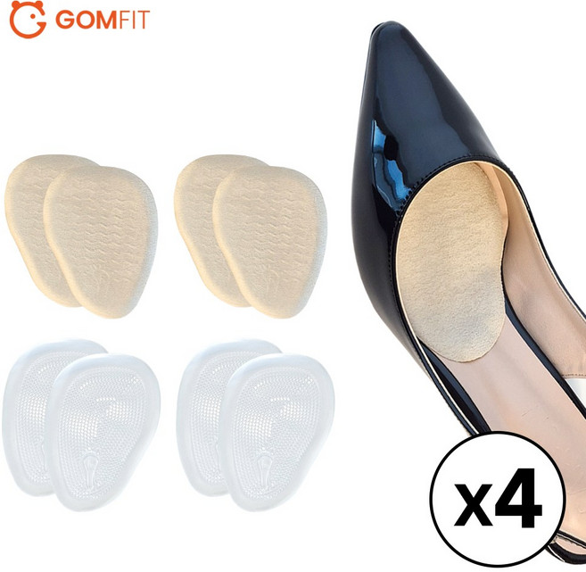 곰피트 2+2 하이힐 발보호 앞꿈치 뒤꿈치 미끄럼 방지 충격흡수 쿠션 패드 4세트(8P)
