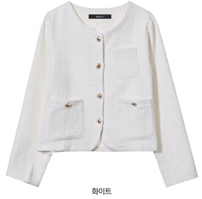 GGPX 트위드 하객자켓 GPCJK019D 여성 라운드넥 트위드자켓 데일리 캐주얼 하객 정장 자켓 봄 가을 겨울 하객룩 상의 여자 가디건 지지피엑스 트위드가디건 트위드 재킷