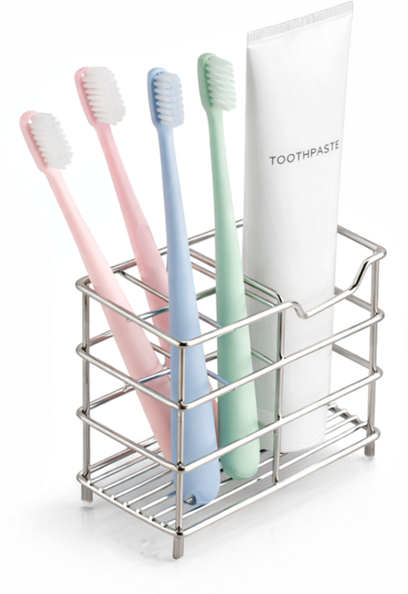 하우스키핀 304 스텐 무타공 칫솔꽂이 칫솔거치대, 1개, 실버