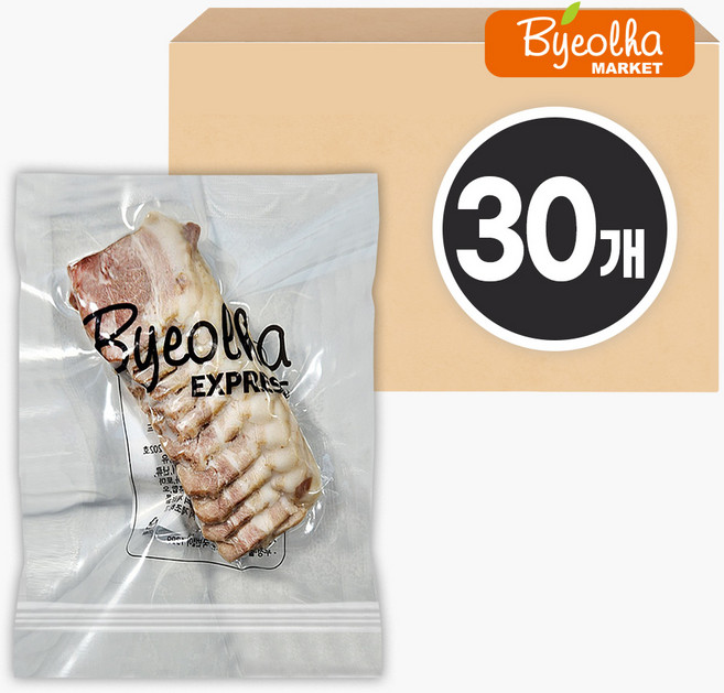 별하 춘풍접객 한방 삼겹살 수육 150g (30개) 대용량 식당 업소용 냉동 1인분 보쌈 개별포장, 30개