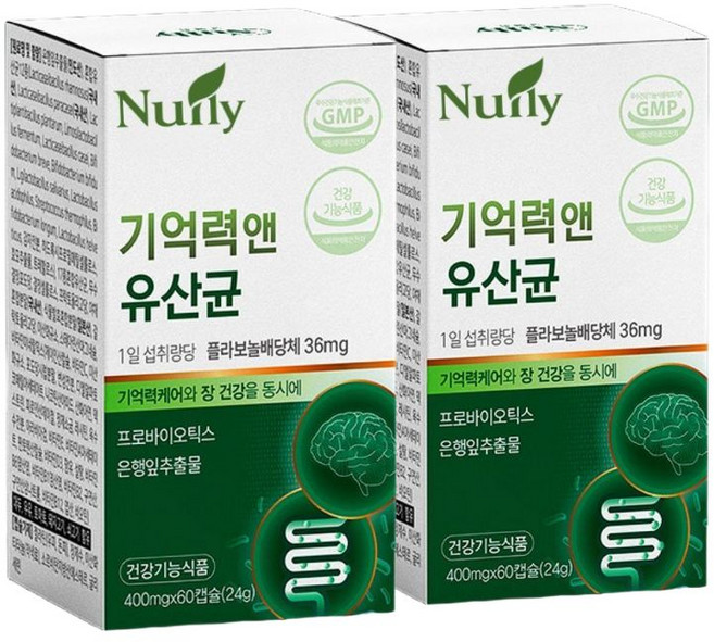 15박스구매시 여에스더 장뇌유산균 nk4146 증정 / 장 뇌 기억력유산균 식약청인증, 2개, 60정