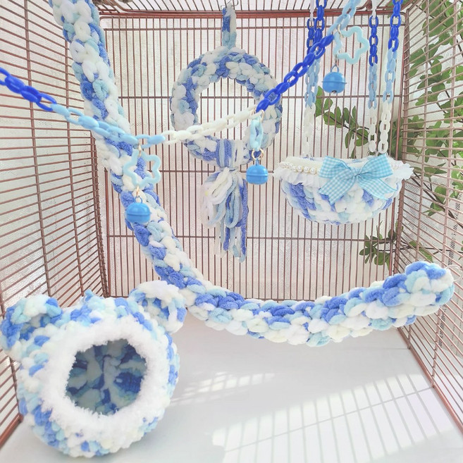 앵무새 포치 은신처 그네 해먹 체인 바인 5종 세트 피그미다람쥐 슈가글라이더, 1개, 얼음왕국