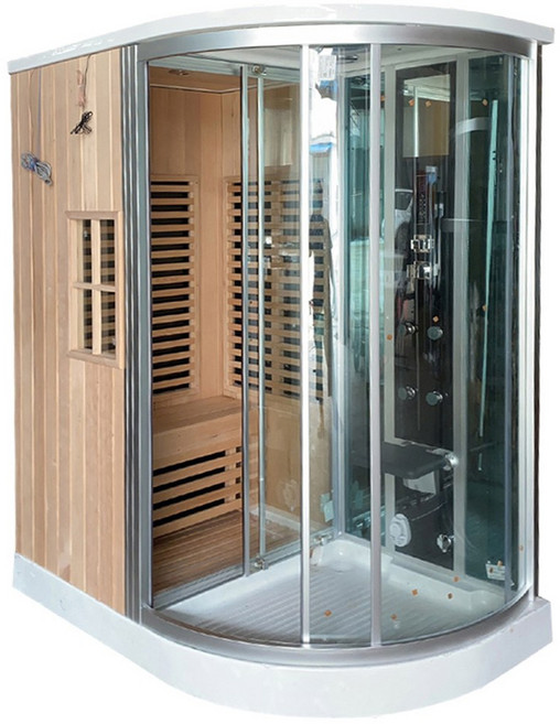 건식 및 습식 스팀룸 샤워실 야자수 마사지 스파가 결합된 실내 사우나, 1개