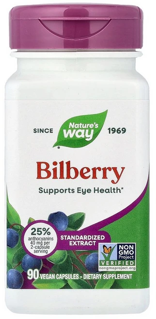Nature's Way Bilberry 90 Vegan Capsules, 90정, 1개 - 쿠팡