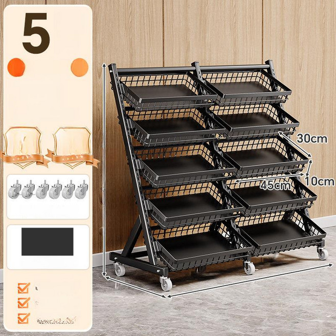 주방트롤리 서랍형 카트 주방정리용품 주방웨건 블랙 5단 32cm, 1개, 얕은 5칸 10바구니