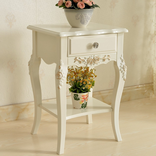 원형 빈티지 거실 좌탁 레트로 왕실 상아색 테이블 티테이블 금테 엔틱 소파, 6211 금 길이40*폭 35*높이60/ 아이보리