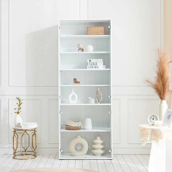 일송가구 2M 키큰 코코 강화유리 장식장 진열장, 키큰 코코 장식장_800, 화이트, 키큰 코코 장식장 800_화이트