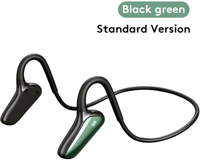 M-D8 블루투스 이어폰 무선 골전도 러닝 스포츠 블루투스 이어폰 방수 스테레오 이어폰, 검정초록색 BX-3C09085G