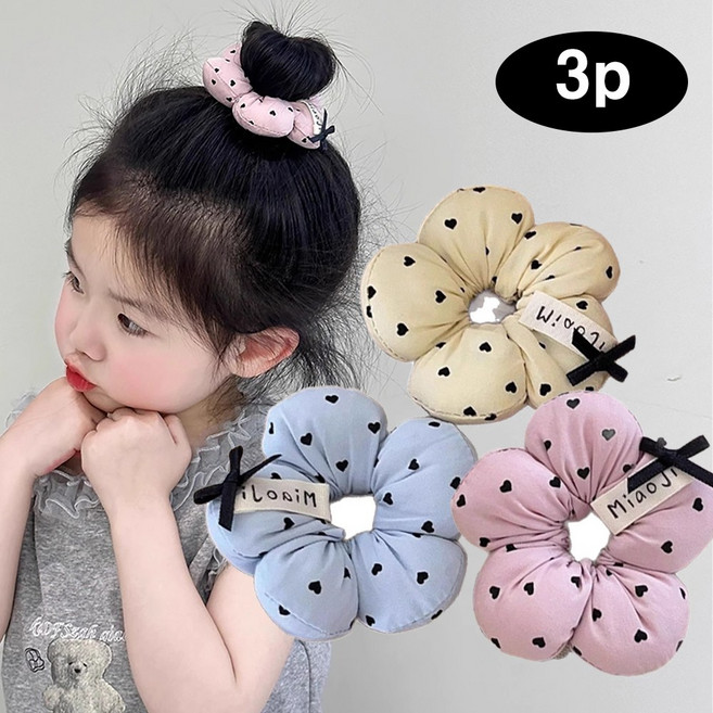 은꽃밴드 유아 폭신 꽃모양 곱창밴드 머리끈