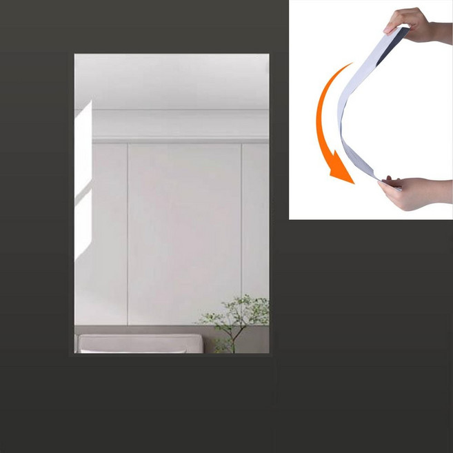벽 부착 거울 시트지 안전거울 노프레임 현관 부스, 60x60