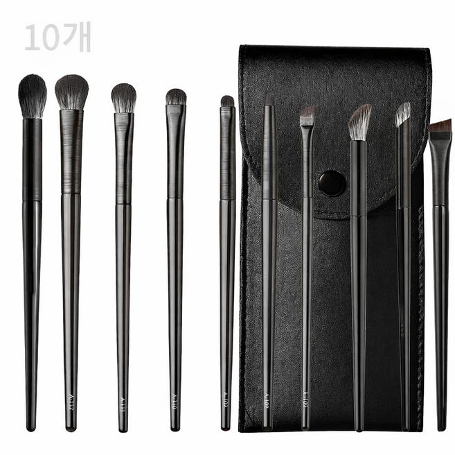 파우치 포함 아이 메이크업 브러쉬 세트 10종 아이섀도우 블렌딩 디테일 브러쉬, 10개 세트, 1개