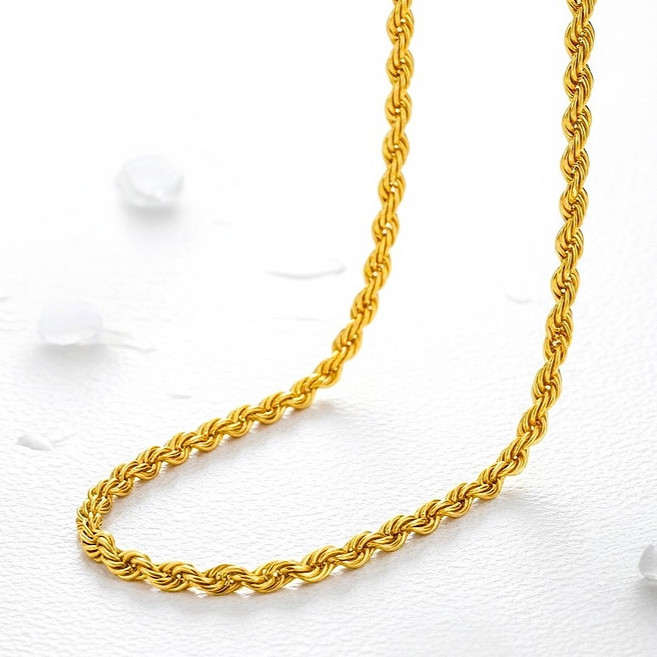 비오로 18K 이태리 로프 체인 목걸이 팔찌 볼륨 할로우 (L)