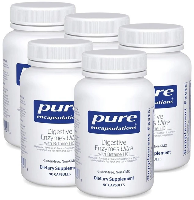 퓨어인캡슐레이션 다이제스티브 엔자임 울트라 베타인HCI함유 캡슐 Pure Encapsulations Digestive Enzymes Ultra, 5개, 90정 - 쿠팡