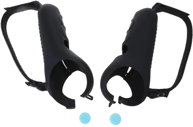 CJSD-피코 4 VR 핸들 터치 컨트롤러용 실리콘 그립 커버 보호용 방오 스킨, 01 Black