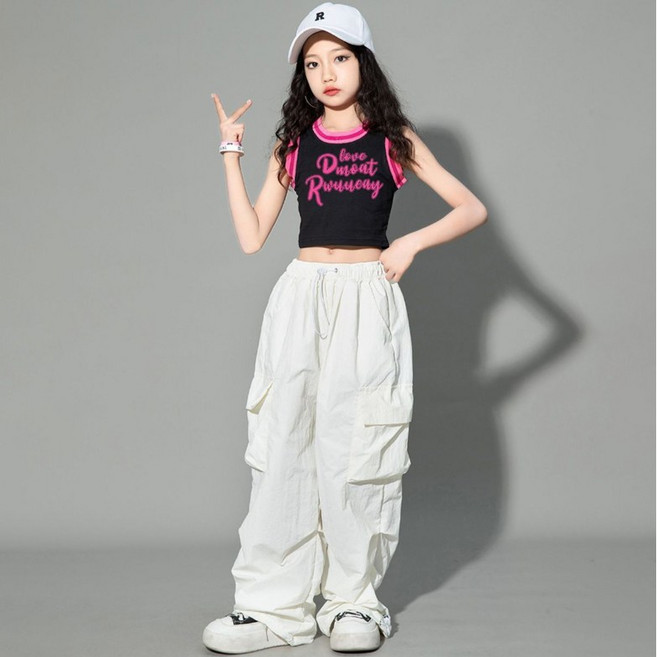 메이징키즈 주니어 여아 여름 얇은 댄스 와이드 카고 바지